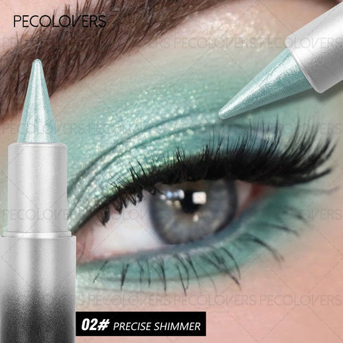 1 Pc Monochromatic Glitte Shiny Eyeshadow Pen & Eyeshadow Stick,