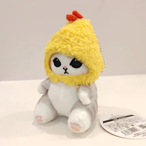 Kawaii Tempura Fried Shrimp Shark Cat Plush Doll Keychain Cartoon Cute