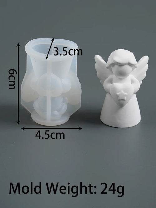 Heart Wings Angel Silicone Scented Candle Mold DIY Girl Sculpture