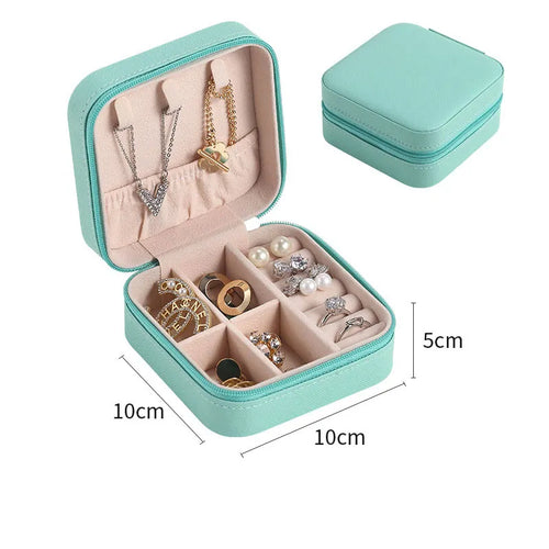 Simple ins macaroon jewelry box travel travel studs necklace ring