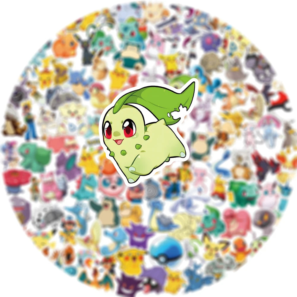 50/100/200pcs Pokemon Anime Stickers Pikachu Kawaii Sticker Laptop