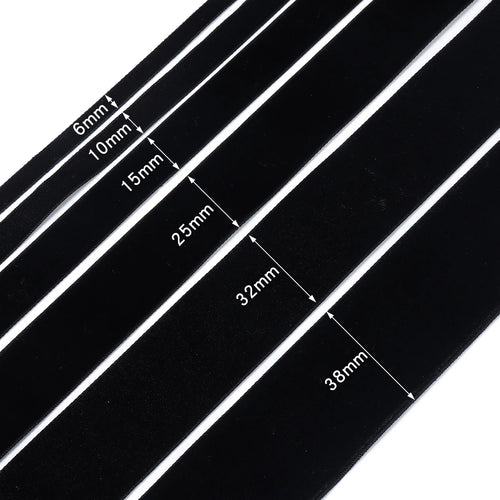 5-10yards/roll Velvet Ribbons Black Wine Red Color Single Face