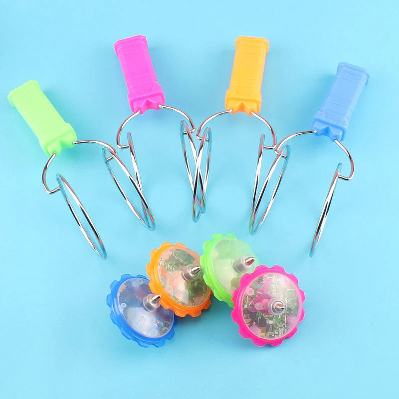 Led Magic Magnetic Orbit Spinning Top Toy Creative Hand Cranked Color