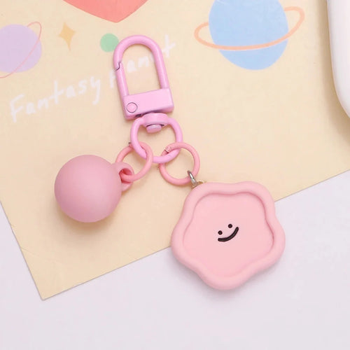 DIY Smiling Face Keychain Resin Heart Flower Cloud Charm Handmade