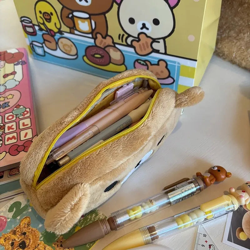 Hot Kawaii Pencil Cases For Kids Girls Cute Cartoon Bear Pencil Pouch