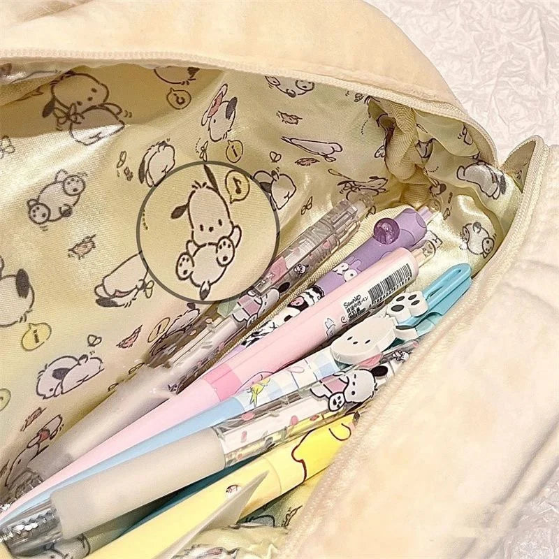Kitty Pochacco Cute Plush Japanese Ins Style Pencil High-capacity Case