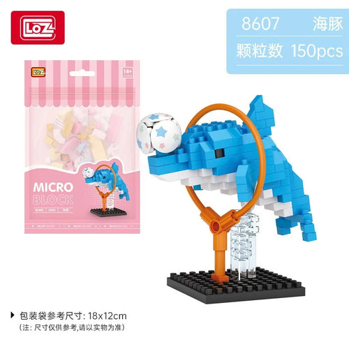 LOZ cute Cartoon Cat Animal Toy Dolphins owls chick cats dogs Model