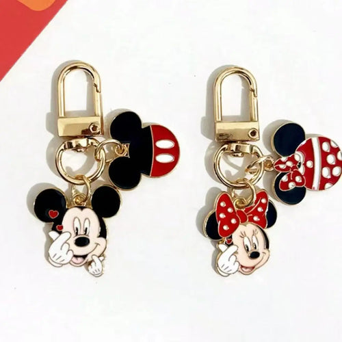2pcs Disney Mickey Mouse Metal Keychain, Minnie Mouse, Kawaii Bag
