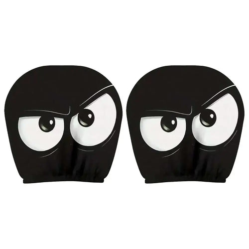 2PCS Cute Big-Eyed Cartoon Car Headrest Covers Universal Fit for Cars
