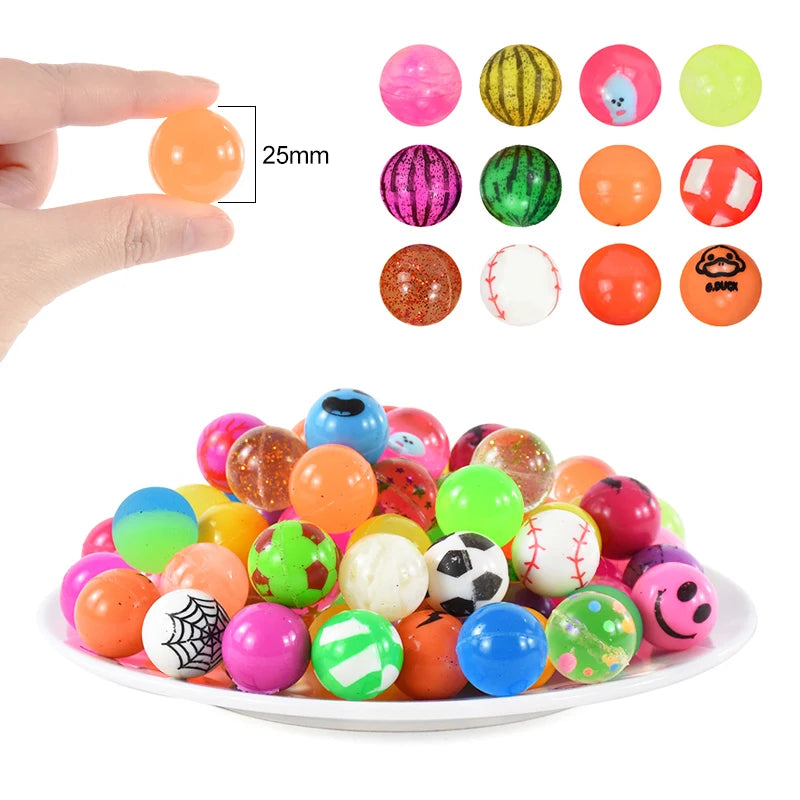 10-50Pcs Rubber Bouncy Ball Kids Favors Summer Birthday Party Gift for