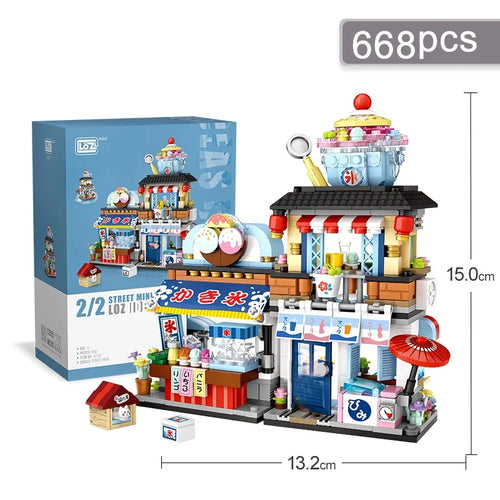 Street View Series Building blocks Izakaya Shaved Ice Shop Takoyaki