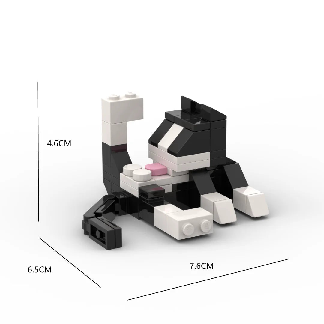 Animal Series 62Pcs MOC Bricks Cat Figires DIY Building Blocks Kids