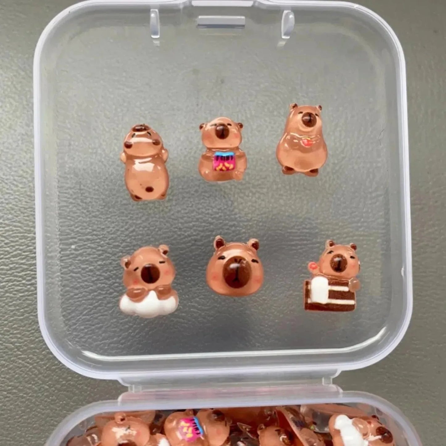 100pcs Mini Capybara Miniatures, Animal Figurines Fairy Garden Home