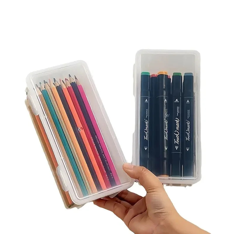 4 large transparent PP storage boxes with lids, used for storing