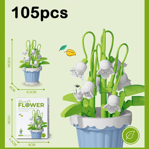 Mini Flowers Building Blocks Simulation Succulent Puzzle for Kid
