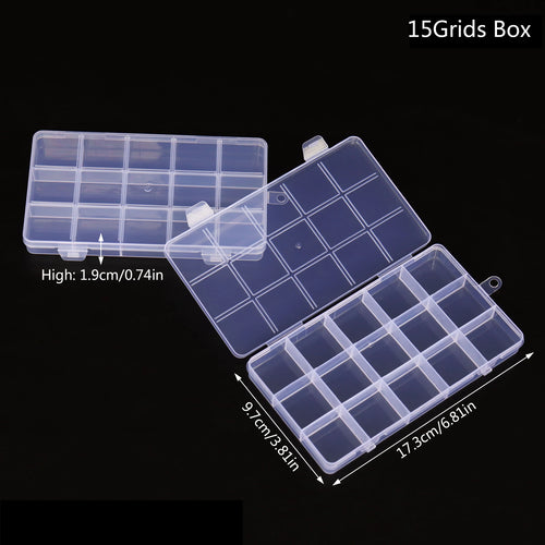 15/24/28Grids Transparent Plastic Organizer Box Jewelry Beads Storage