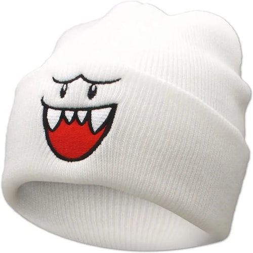 1pc Embroidered Happy Face Knitted Hat - Cute and Warm Winter Hat for