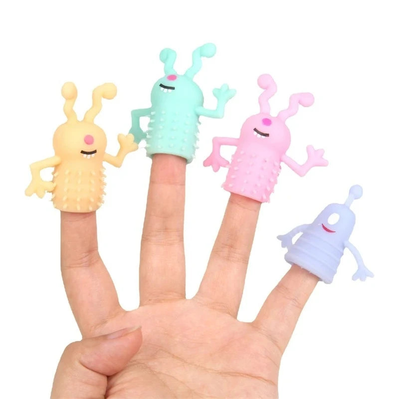 5/10/20PCS Cute Monster Finger Topper Toys Soft Rubber Stretchy Fidget