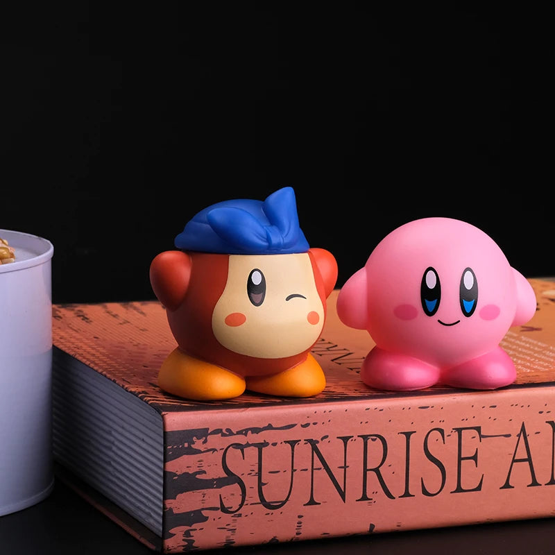 8Pcs/Set Games Star Kirby Anime Figure Cute Cartoon Pink Kirby Mini
