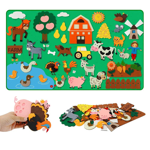 Farm Animals Felt Story Board Set Storytelling Early Learning