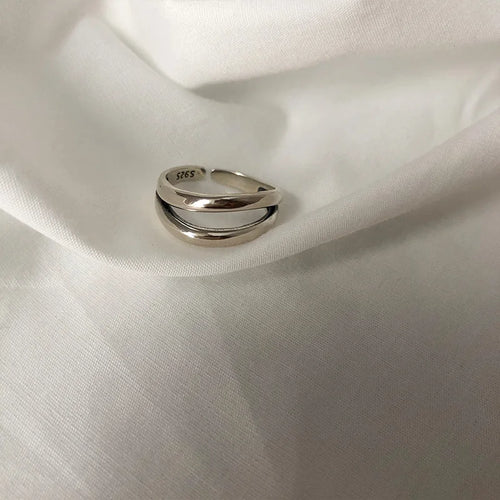 925 Sterling Silver Finger Rings New Fashion Creative Cross Hollow