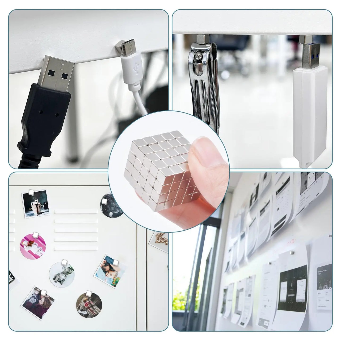 7 x 7 x 7mm Rare Earth Magnets, Small Magnets for Fridge, Whiteboard,