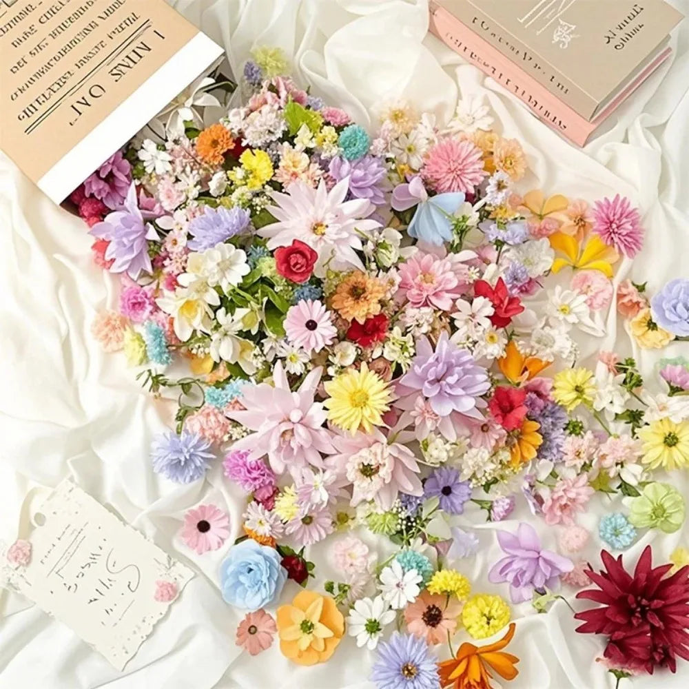 20/52Pcs Random Mix Artificial Flowers Silk Fake Flowers for Home Room