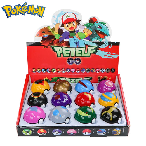12Pcs/Set Pokemon Poke Ball Figure Toys Anime Pikachu Pocket Monster
