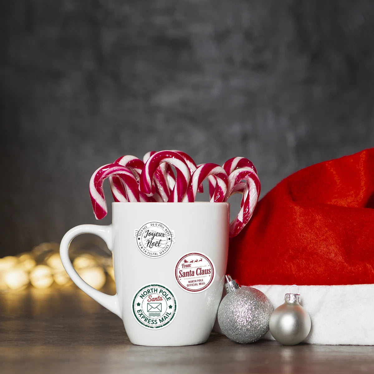50pcs Christmas Stamps Graffiti Stickers for Envelope,DIY