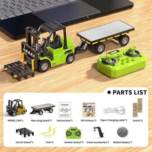 1:64 Bluetooth Remote Control Crane And Forklift two-in-one Desktop