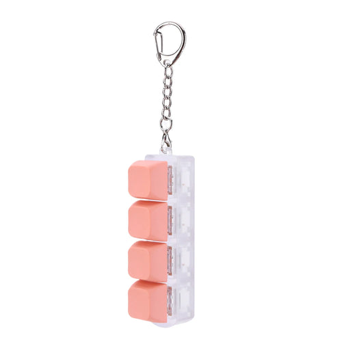 Button Keycap Fidget Keychain 4 Keys Keyboard Decompression Toys DIY