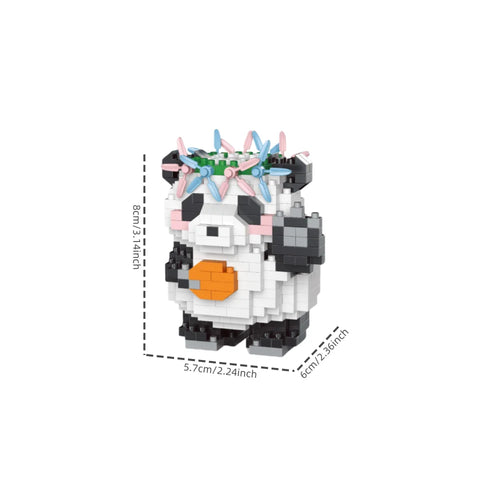 Adorable Panda-Shaped Building Blocks Toy Set: Desirable Desktop