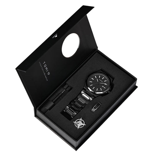 TOMI Luxury Business Men's Watch Gift Box Set High Quality Rose Gold
