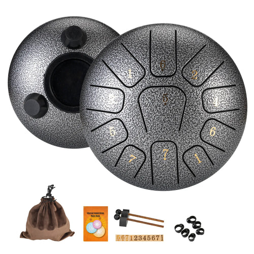 Miwayer 6" Steel Tongue Drum Gift Set | 11-Note Sound Healing