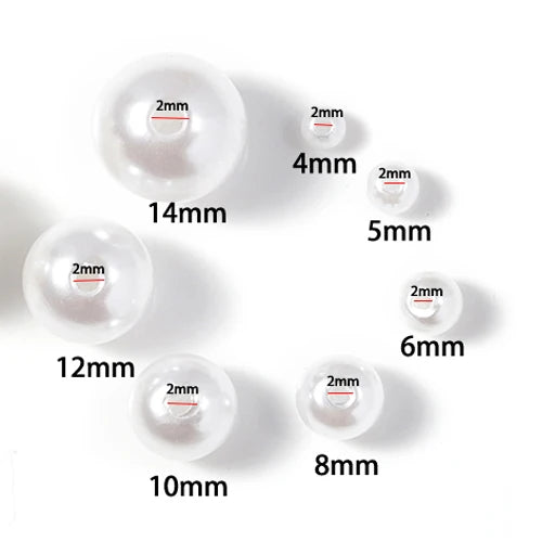 200pcs perforated ABS imitation pearl beads 4/5/6/8/10mm Round Spacer