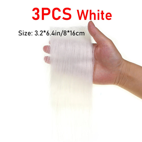 3PCS Fly Tying Artificial Synthetic Fluffy Fiber Long Hairy Craft Fur