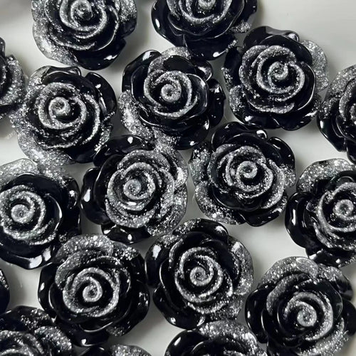 10Pcs 18mm Rose Flower Resin Accessories Cabochon Earring Hair Clip