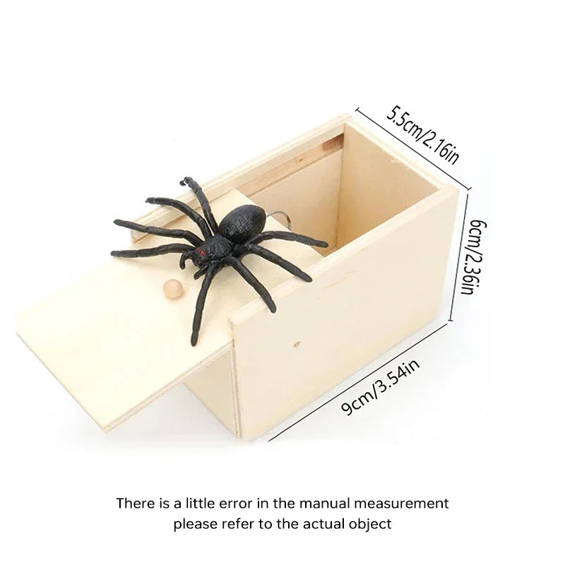 Funny Spider Jump Scare Box - Wooden Prank Toy for Office & Friends -