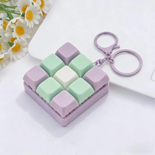 9 Keys Keyboard Keychain Stress-Relief Toys Clicking Keyboard Toy DIY