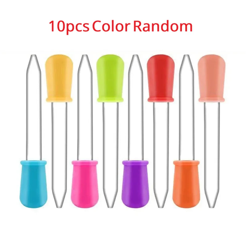 5/10 Pcs 5ml Small Silicone Plastic Pipette Dropper Feeding Medicine