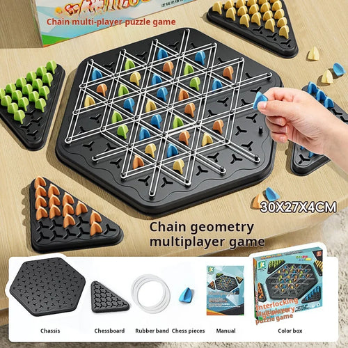 Chain Triangle Chess Game Triggle Rubber Band Game Educational