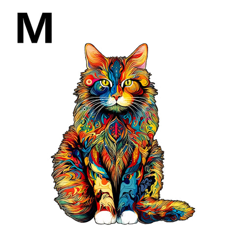 unique Cat Pattern Wooden Puzzle,Irregular Animal Shapes, Leisure