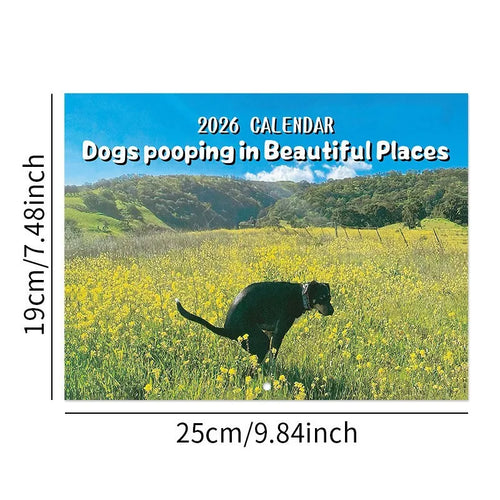 2026 Pooping Dog Calendar-Year Monthly Planner & Agenda Schedule