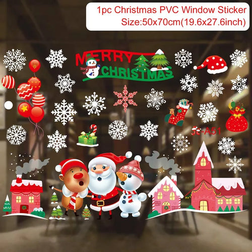 Christmas Window Sticker Merry Christmas Decorations For Home 2023