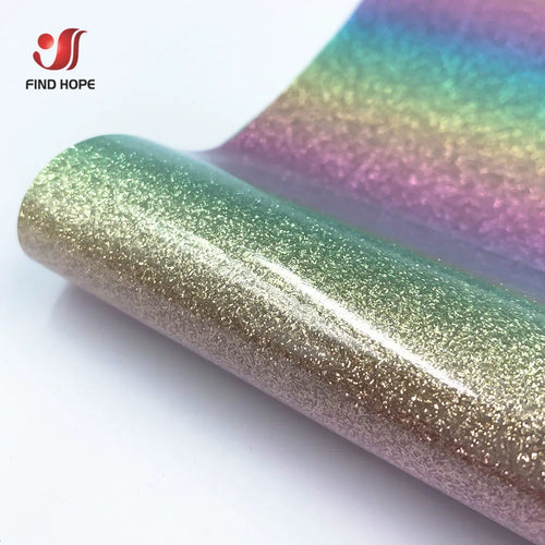 Heat Transfer Vinyl HTV Craft Rainbow Glitter Iron-on Transfer Garment