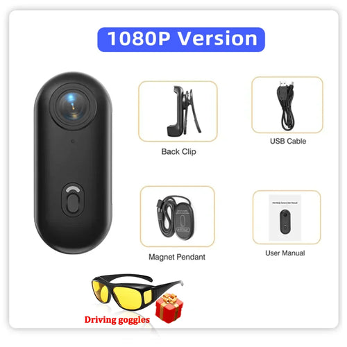 4K Pocket Magnetic POV Vlog Cam Portable Body Recorder Mini WiFi