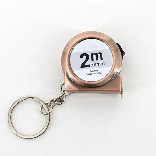 Portable Mini Tape Measure Retractable 2m Mild Steel Keychain Design