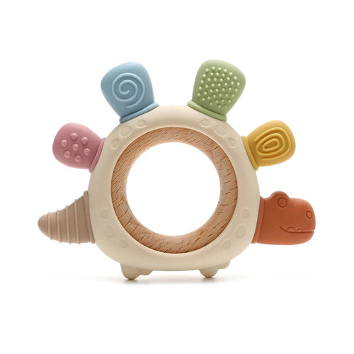 Baby Dinosaur Silicone Teething Toys BPA Free Easy to Grip Infant Care