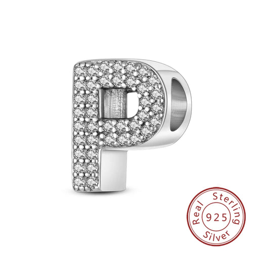 Charms Fit Original Bracelet A-Z Alphabet Charms Beads 925 Sterling