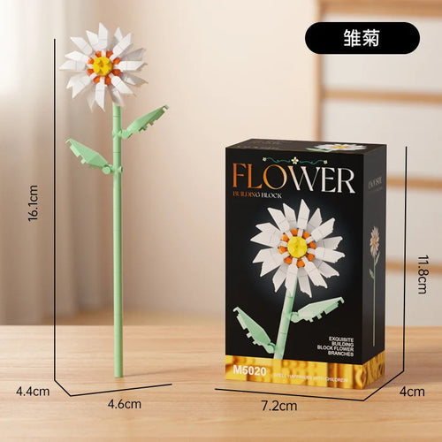 Simulation Building Blocks Flowers Eternal Bouquet Micro Brick Rose